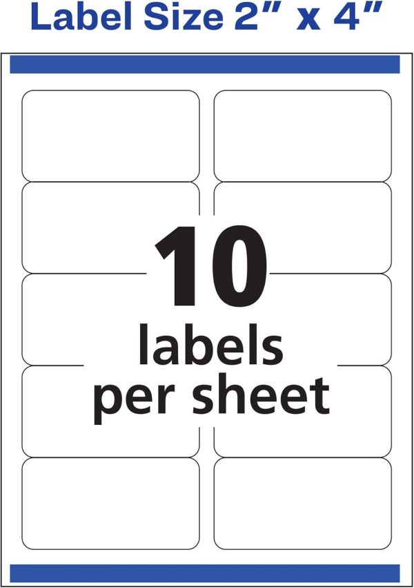 Avery Repositionable Shipping Labels 2x4 Sure Feed Re‑hesive White-3